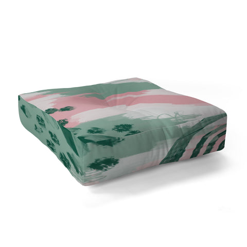 justin shiels Pink In Abstract Floor Pillow Square