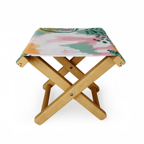 justin shiels Pink In Abstract Folding Stool