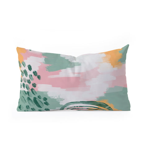 justin shiels Pink In Abstract Oblong Throw Pillow