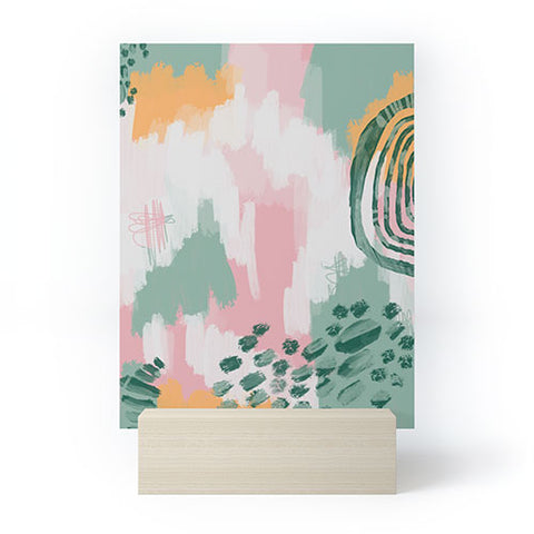 justin shiels Pink In Abstract Mini Art Print