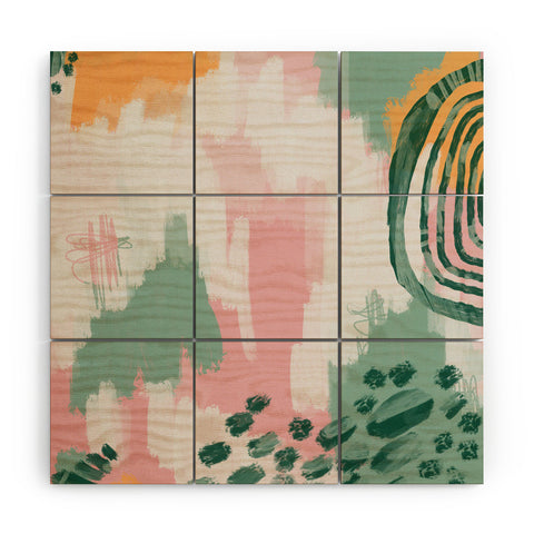 justin shiels Pink In Abstract Wood Wall Mural