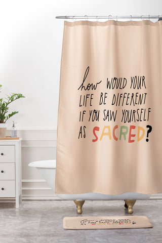 justin shiels Sacred Shower Curtain And Mat