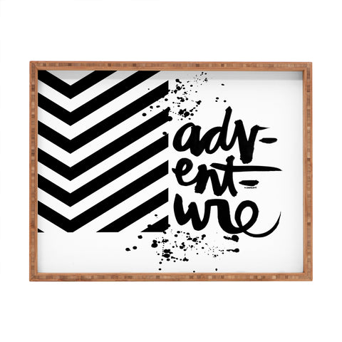 Kal Barteski ADVENTURE bw Rectangular Tray