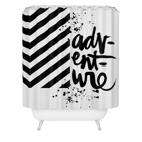 Kal Barteski ADVENTURE bw Shower Curtain