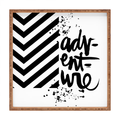 Kal Barteski ADVENTURE bw Square Tray