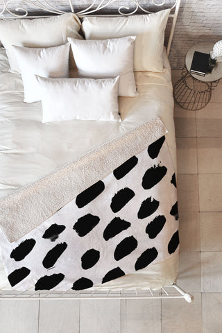 Kal Barteski BIG DOTS Fleece Throw Blanket