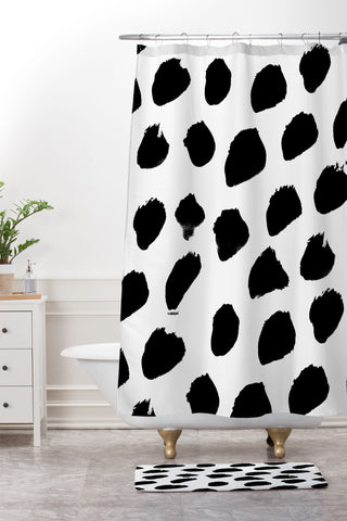 Kal Barteski BIG DOTS Shower Curtain And Mat