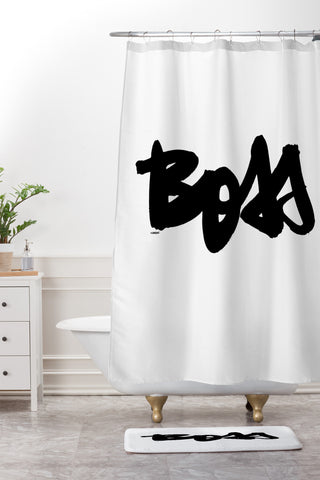 Kal Barteski BOSS Shower Curtain And Mat