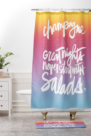 Kal Barteski CHAMPAGNE sunset Shower Curtain And Mat