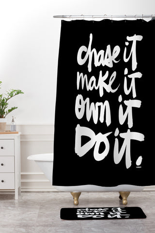 Kal Barteski CHASE IT Shower Curtain And Mat