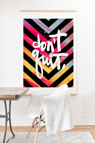 Kal Barteski DONT QUIT chevron Art Print And Hanger