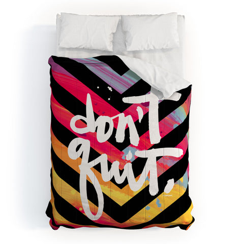 Kal Barteski DONT QUIT chevron Comforter