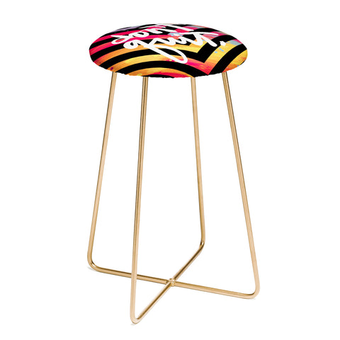 Kal Barteski DONT QUIT chevron Counter Stool