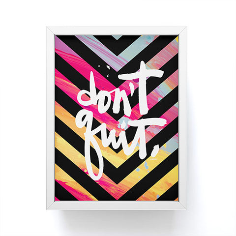 Kal Barteski DONT QUIT chevron Framed Mini Art Print