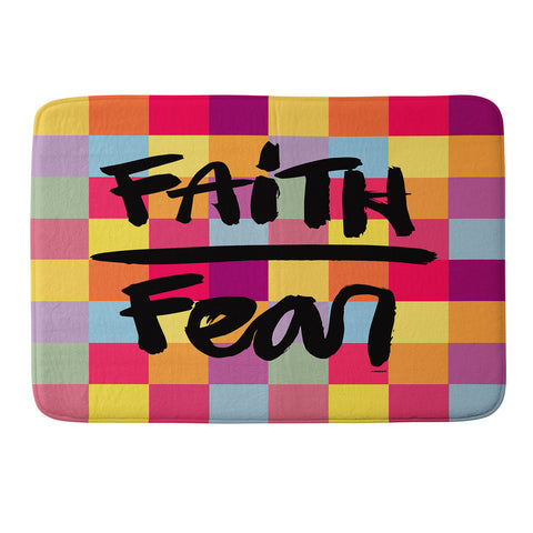 Kal Barteski FAITH over FEAR square Memory Foam Bath Mat