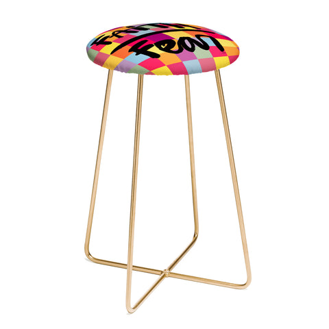 Kal Barteski FAITH over FEAR square Counter Stool