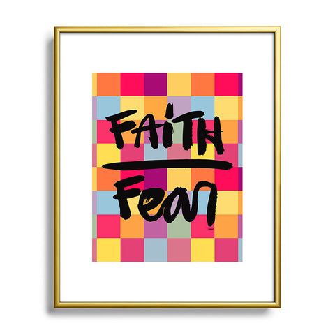 Kal Barteski FAITH over FEAR square Metal Framed Art Print