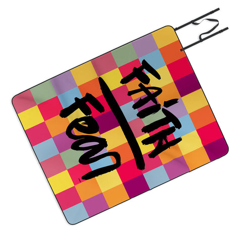 Kal Barteski FAITH over FEAR square Picnic Blanket