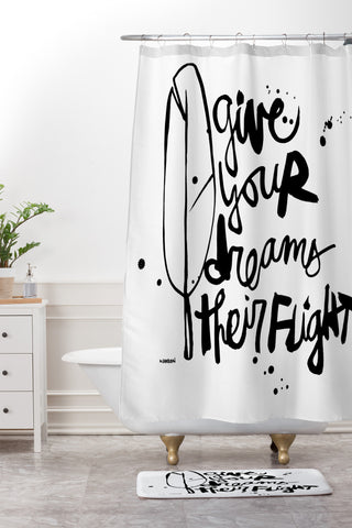 Kal Barteski Give Your Dreams Shower Curtain And Mat