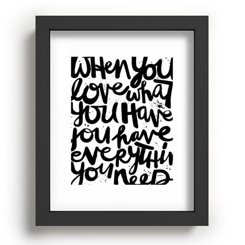 Kal Barteski If You Love Recessed Framing Rectangle