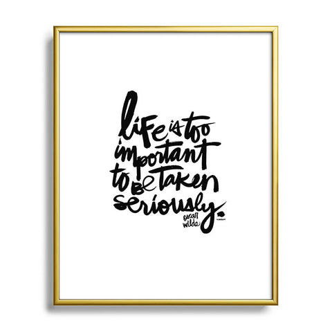 Kal Barteski LIFE IS bw Metal Framed Art Print