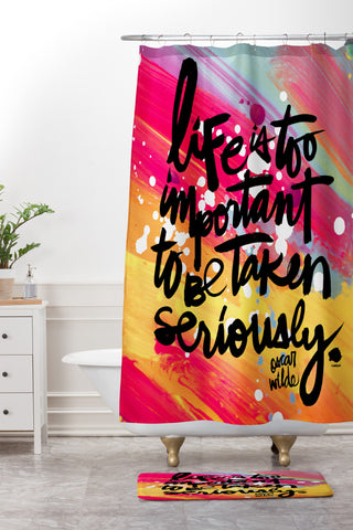 Kal Barteski LIFE IS colour Shower Curtain And Mat