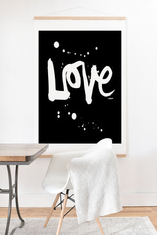 Kal Barteski Love Black Art Print And Hanger