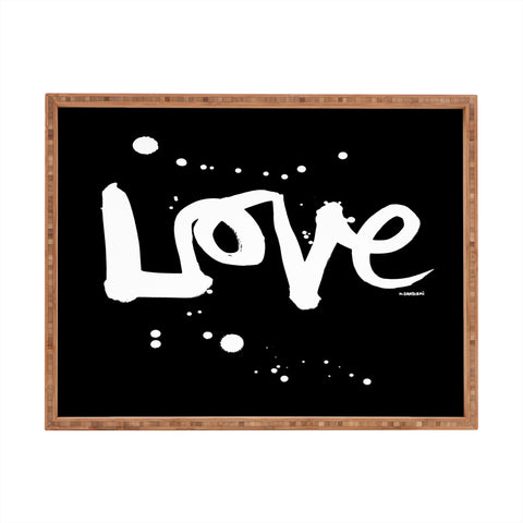 Kal Barteski Love Black Rectangular Tray