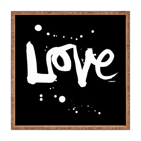 Kal Barteski Love Black Square Tray
