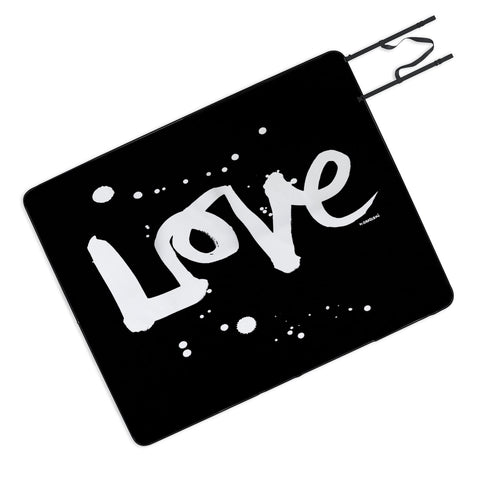Kal Barteski Love Black Picnic Blanket