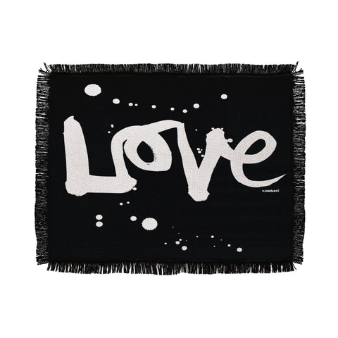 Kal Barteski Love Black Throw Blanket