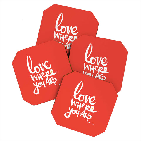 Kal Barteski Love Red Coaster Set