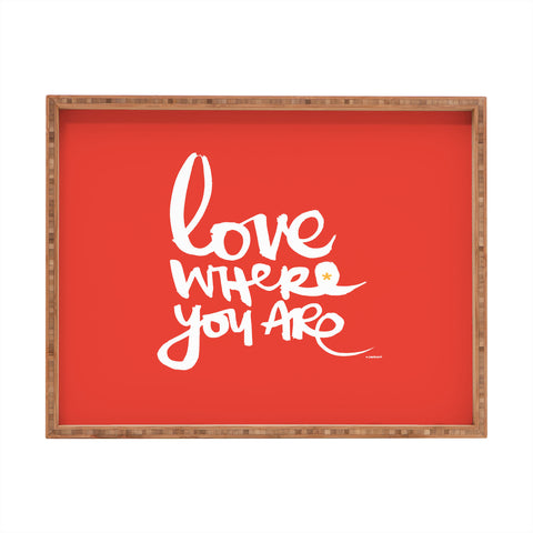 Kal Barteski Love Red Rectangular Tray