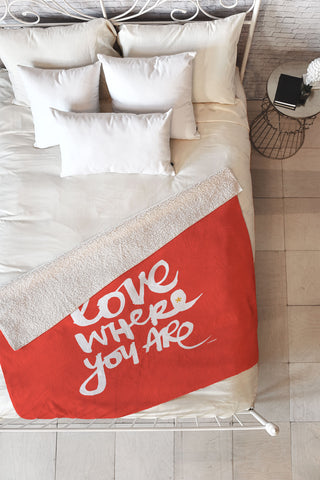 Kal Barteski Love Red Fleece Throw Blanket