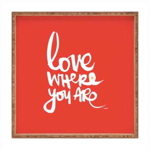 Kal Barteski Love Red Square Tray