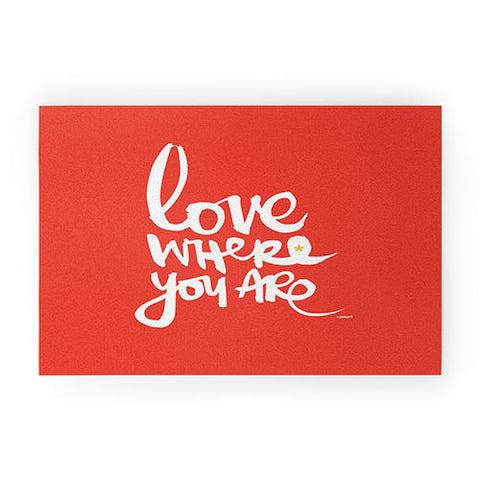 Kal Barteski Love Red Welcome Mat