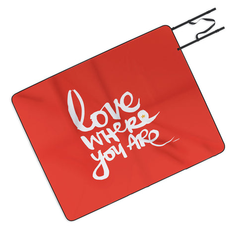 Kal Barteski Love Red Picnic Blanket