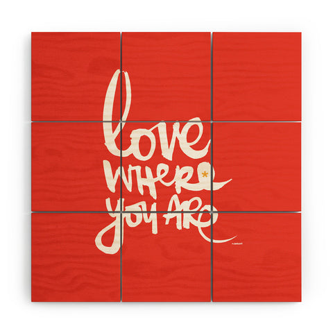Kal Barteski Love Red Wood Wall Mural
