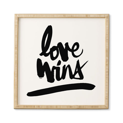Kal Barteski LOVE WINS black Framed Wall Art