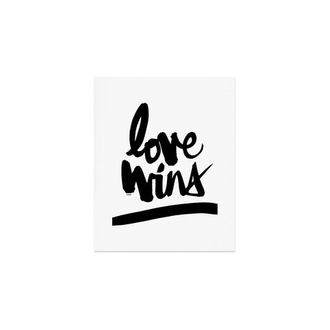 Kal Barteski LOVE WINS black Art Print