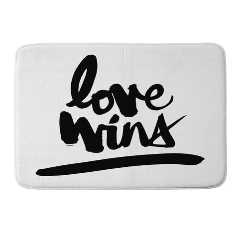 Kal Barteski LOVE WINS black Memory Foam Bath Mat