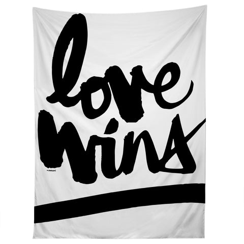 Kal Barteski LOVE WINS black Tapestry