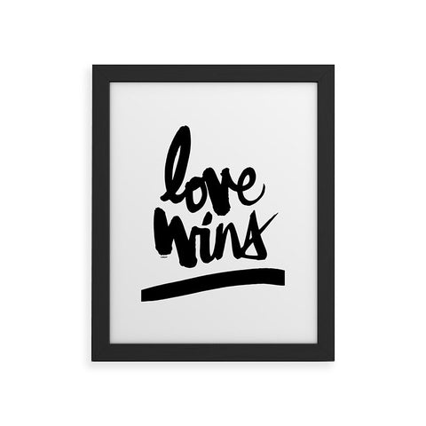 Kal Barteski LOVE WINS black Framed Art Print