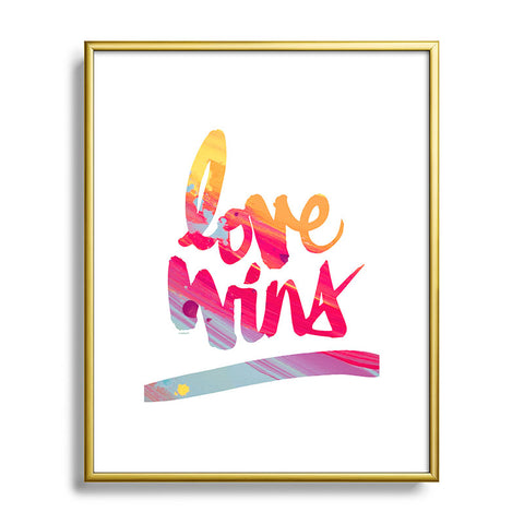 Kal Barteski LOVE WINS colour Metal Framed Art Print