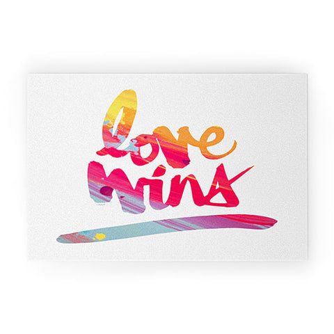Kal Barteski LOVE WINS colour Welcome Mat
