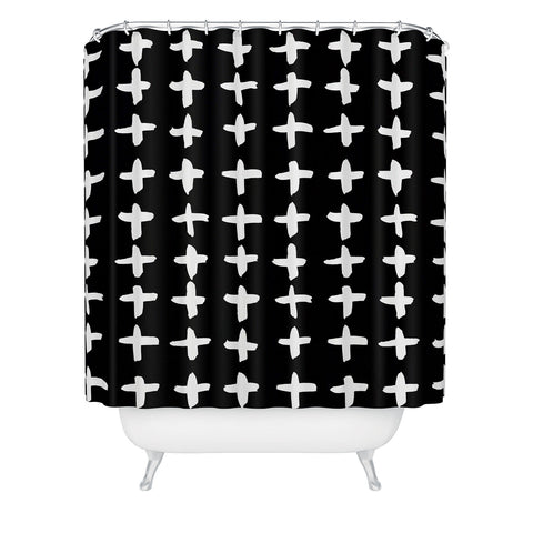 Kal Barteski PLUS black Shower Curtain