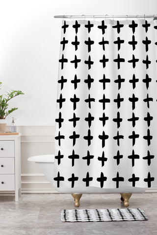 Kal Barteski PLUS white Shower Curtain And Mat