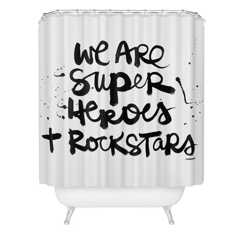 Kal Barteski Superheroes Shower Curtain