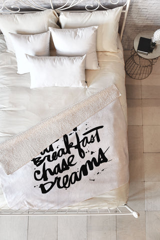 Kal Barteski WAKE UP Fleece Throw Blanket