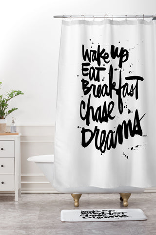 Kal Barteski WAKE UP Shower Curtain And Mat